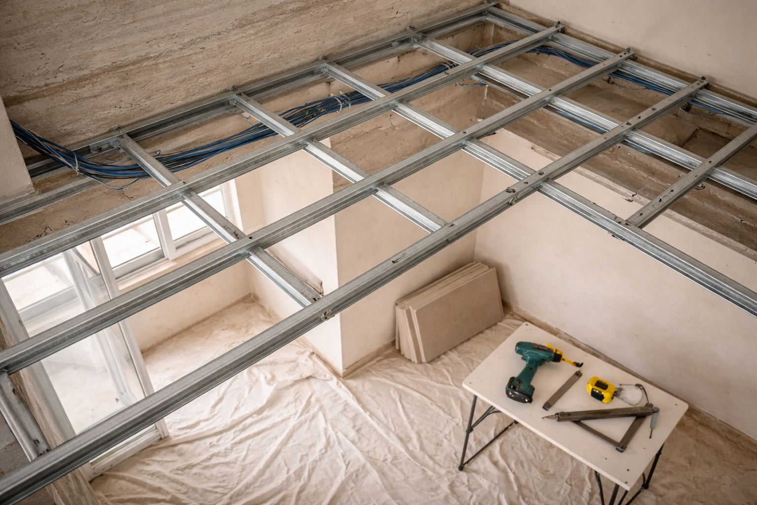 Transparent ceiling installation process by Elysian in Bangalore