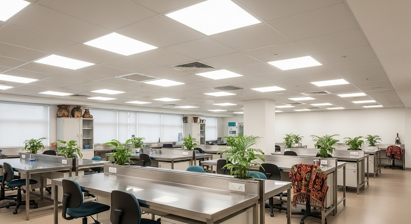 Grid ceiling medical laboratory commercial Rajajinagar Bangalore — Elysian False Ceiling