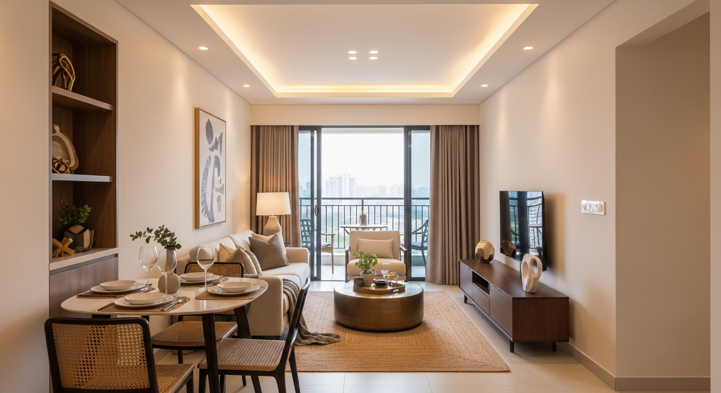 POP false ceiling 2BHK apartment HSR Layout Bangalore — Elysian False Ceiling